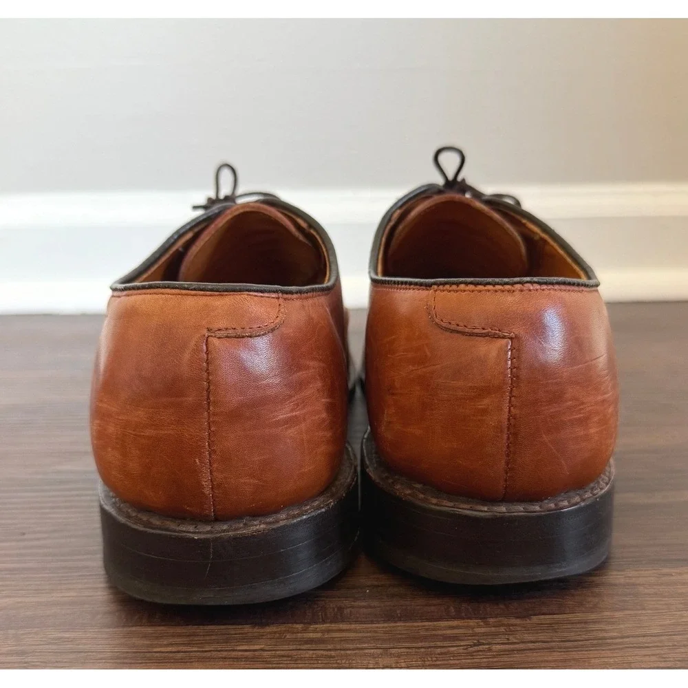 Allen Edmonds Wyngate Brown Cab Toe Brouge Oxford Dress Shoes 0454 Men's Sz 10D